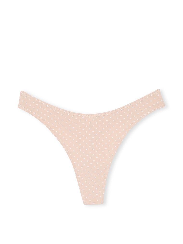 Stretch Cotton High-Leg Scoop Thong Panty Product Image