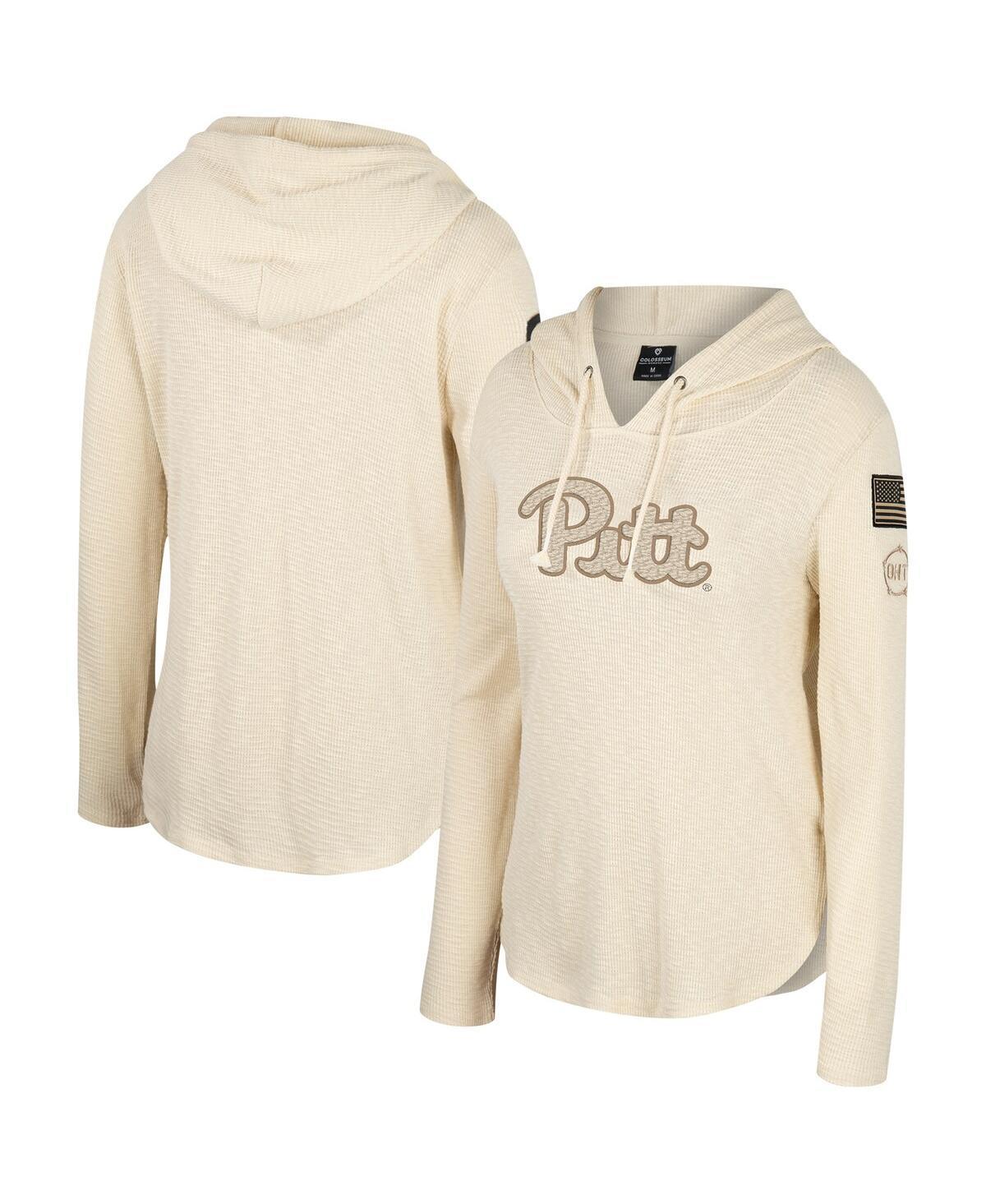 Womens Colosseum Cream Pitt Panthers Oht Military-Inspired Appreciation Casey Raglan Long Sleeve Hoodie T-shirt Product Image