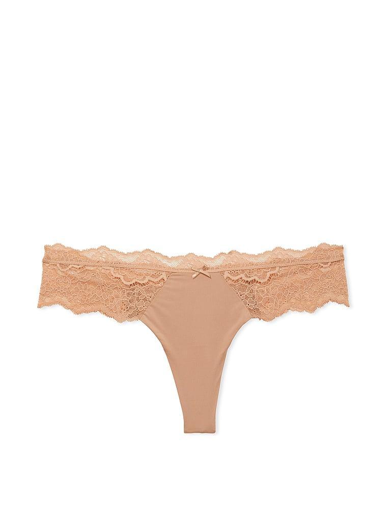 Lace-Trim Thong Panty Product Image