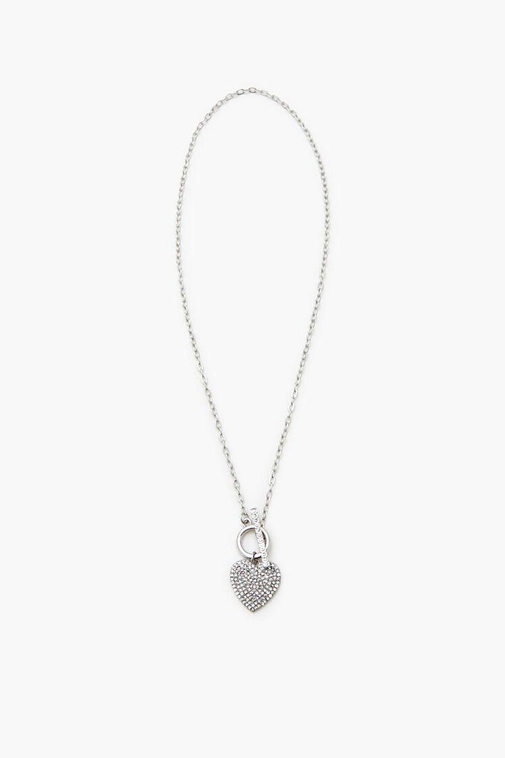 Rhinestone Heart Charm Necklace | Forever 21 Product Image