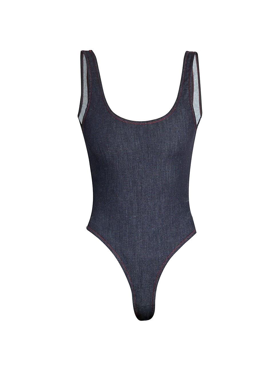 Womens Denim Scoopneck Bodysuit Product Image