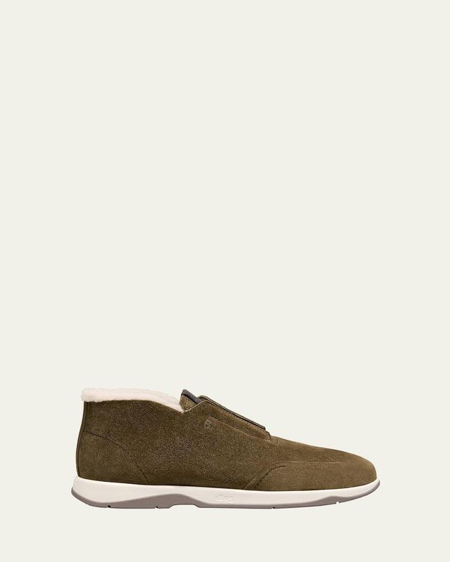 Mens Echappee Suede Shearling-Lined Slip-On Boots Product Image