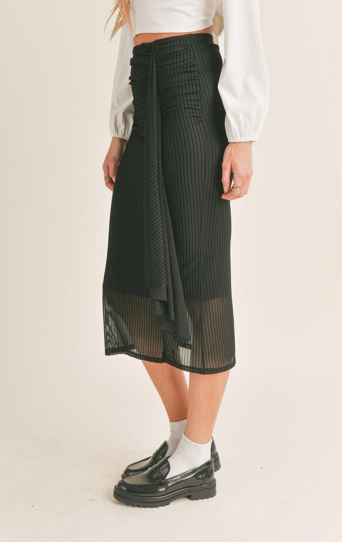 Ruched Midi Skirt Product Image