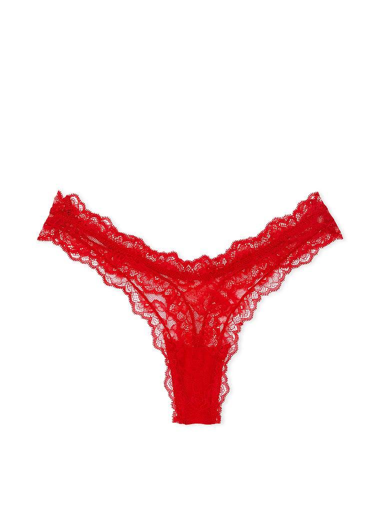 Rose Lace High-Leg Thong Panty Product Image