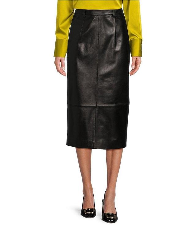 Antonio Melani Carilise Genuine Leather Pencil Midi Skirt Product Image