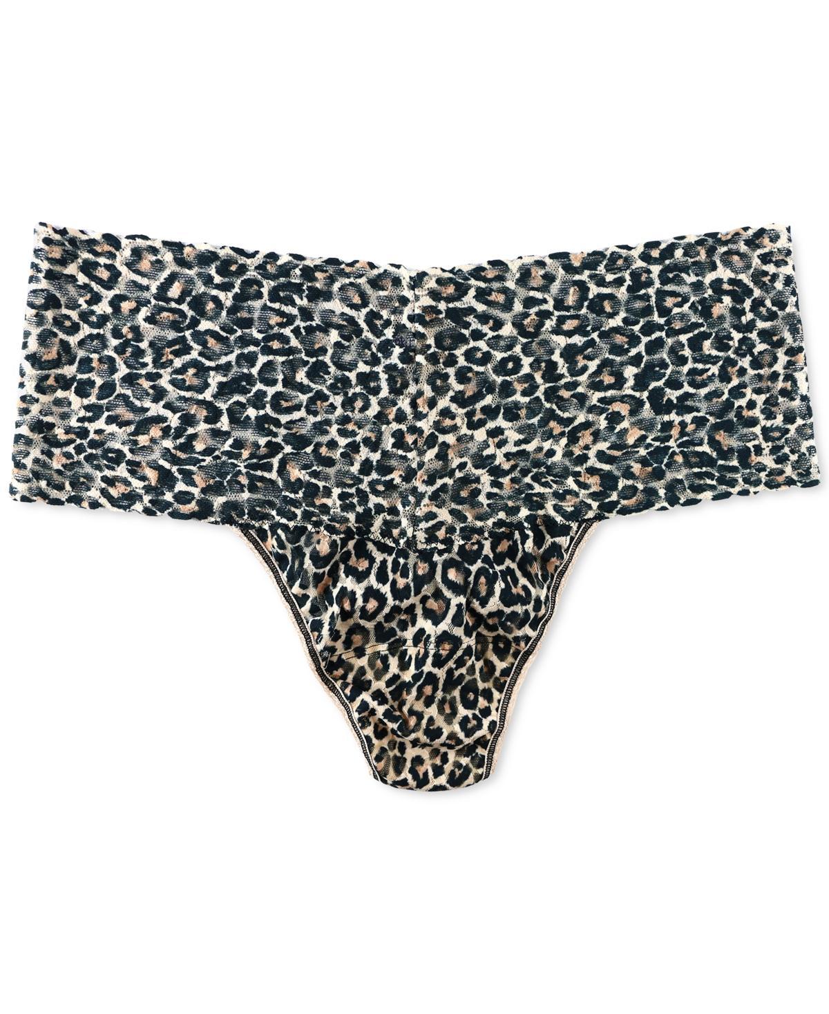 Hanky Panky Womens Plus Leopard-Print Thong 2X1924X - Brown Product Image