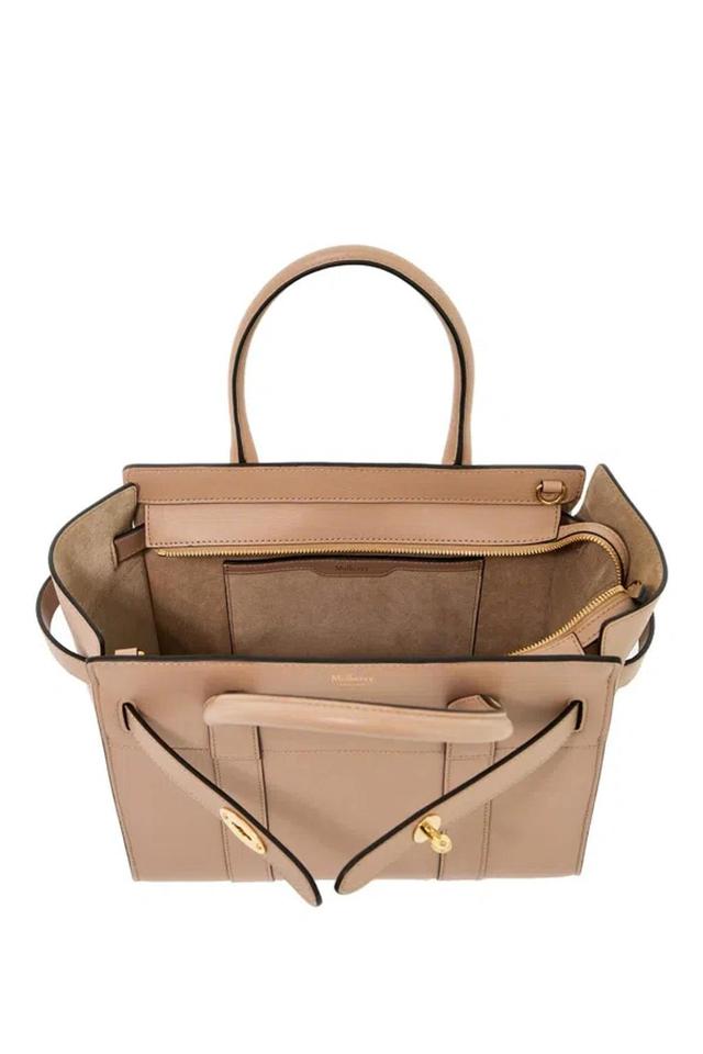 MULBERRY Zipped Bayswater Leather Mini Bag In Beige Product Image