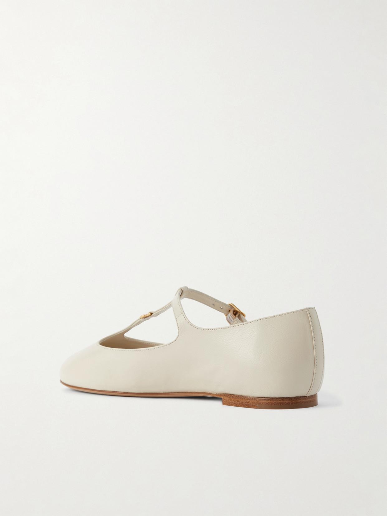 CHLOÉ Marcie Patent Mary Jane Ballerina Flats In Eggshell Product Image