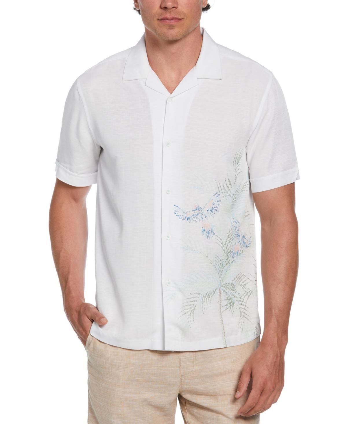 Cubavera Mens Textured Short Sleeve Button-Front Parrot Print Camp Shirt Product Image