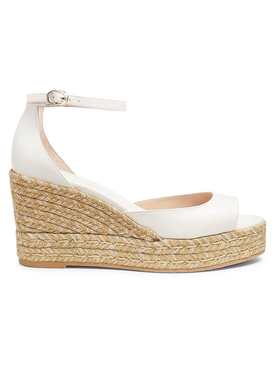 Nudista Leather Ankle-Strap Wedge Espadrilles Product Image