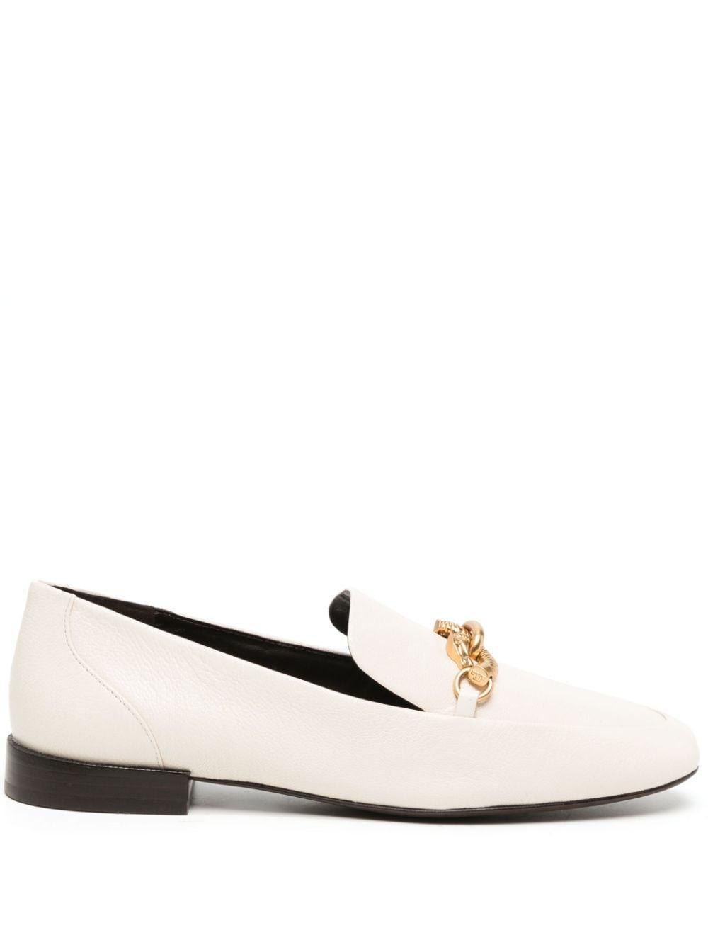 TORY BURCH Jessa Leather Chain Loafers In Light Cream Gold Product Image