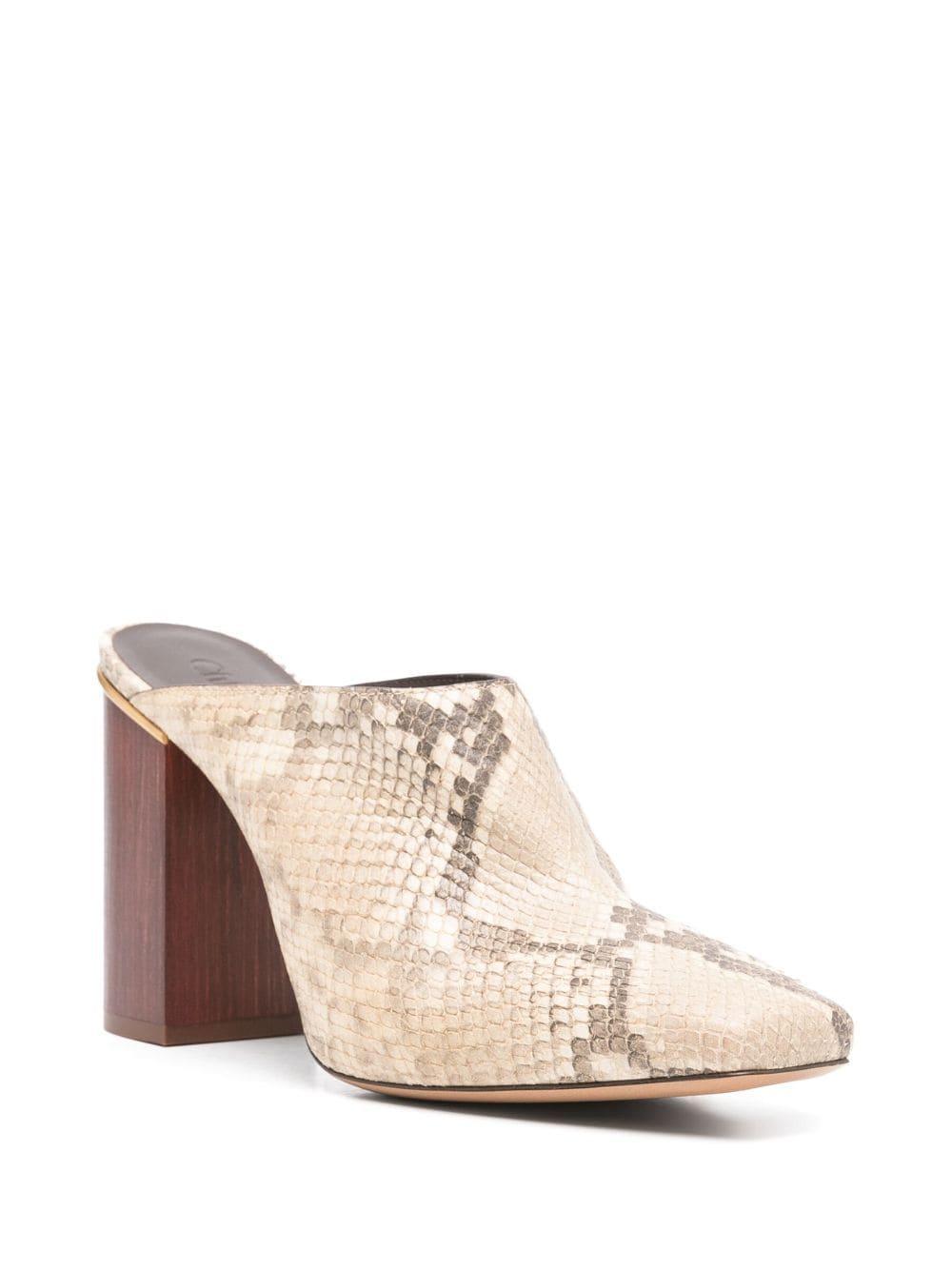 CHLOÉ 95mm Ambre Mules In Beige Product Image