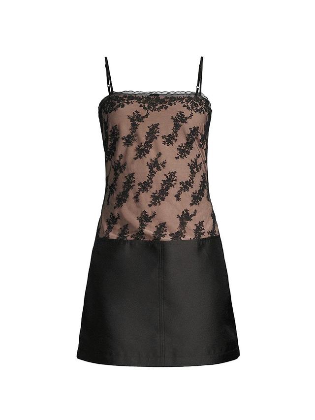 Womens Lace & Satin Minidress Product Image