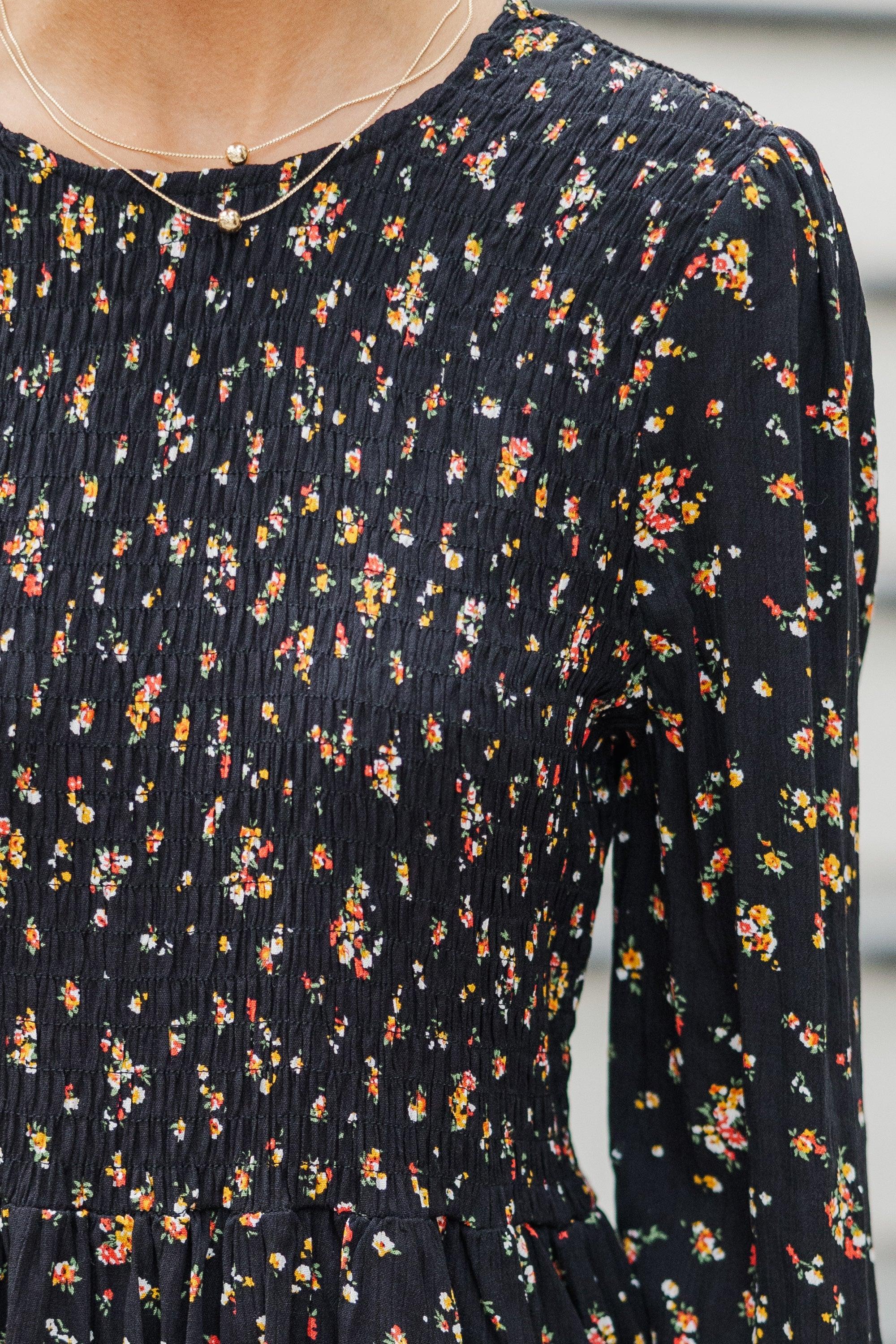 Getting Close Black Ditsy Floral Blouse Female Product Image