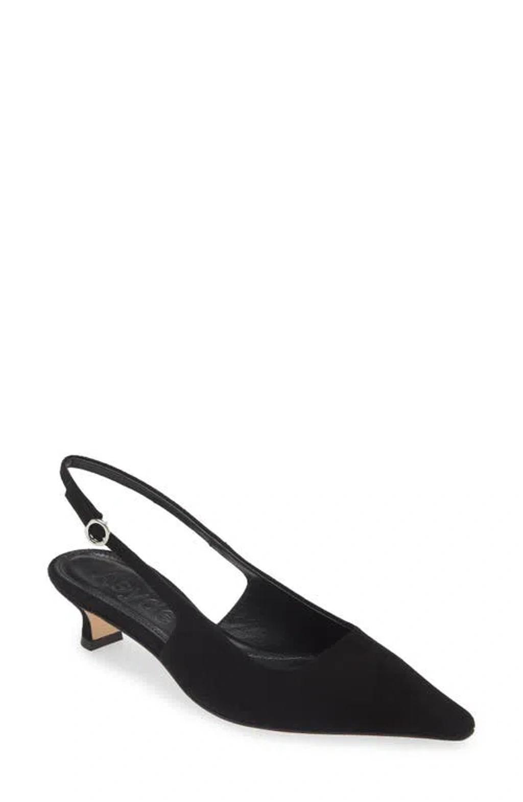 Catrina Suede Slingback Pumps In Black Product Image