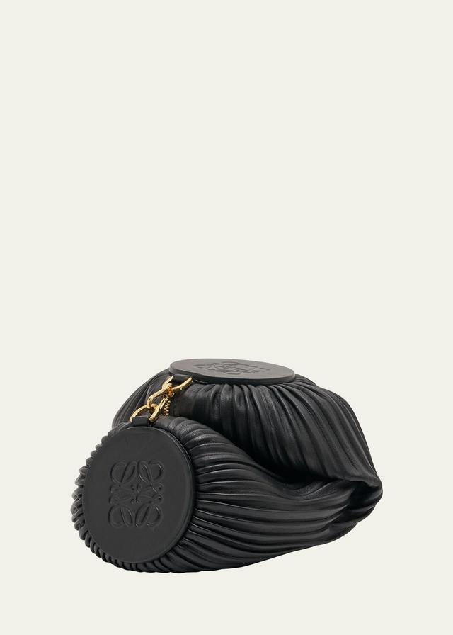 x Paulas Ibiza Bracelet Pouch in Pleated Napa Leather with Leather Strap Product Image