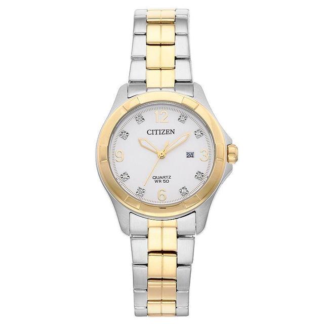 Citizen Womens Crystal Two Tone Stainless Steel Watch - EU6084-57A Product Image