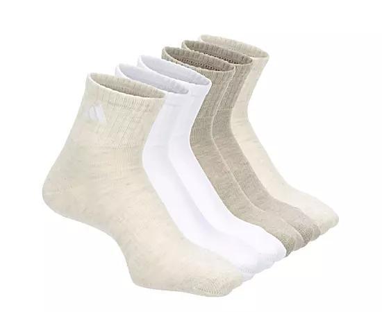 Adidas Womens Athletic Cushioned Quarter Socks 6 Pairs Product Image