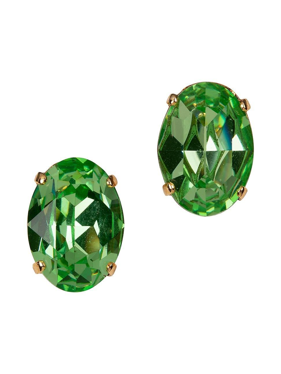 Womens Gemma 24K-Gold-Plated & Glass Crystal Stud Earrings Product Image