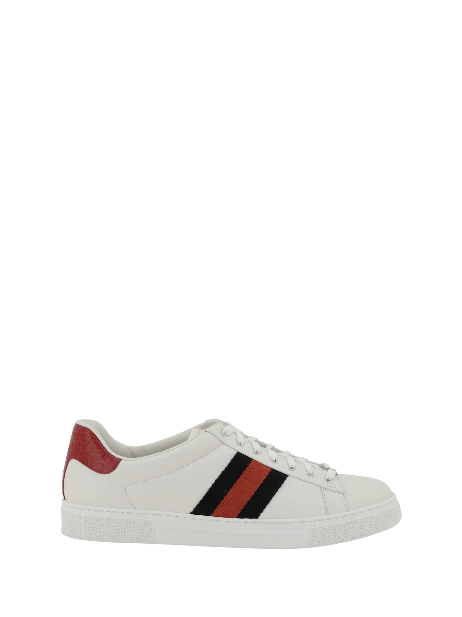 GUCCI White Leather Ace Sneakers Product Image