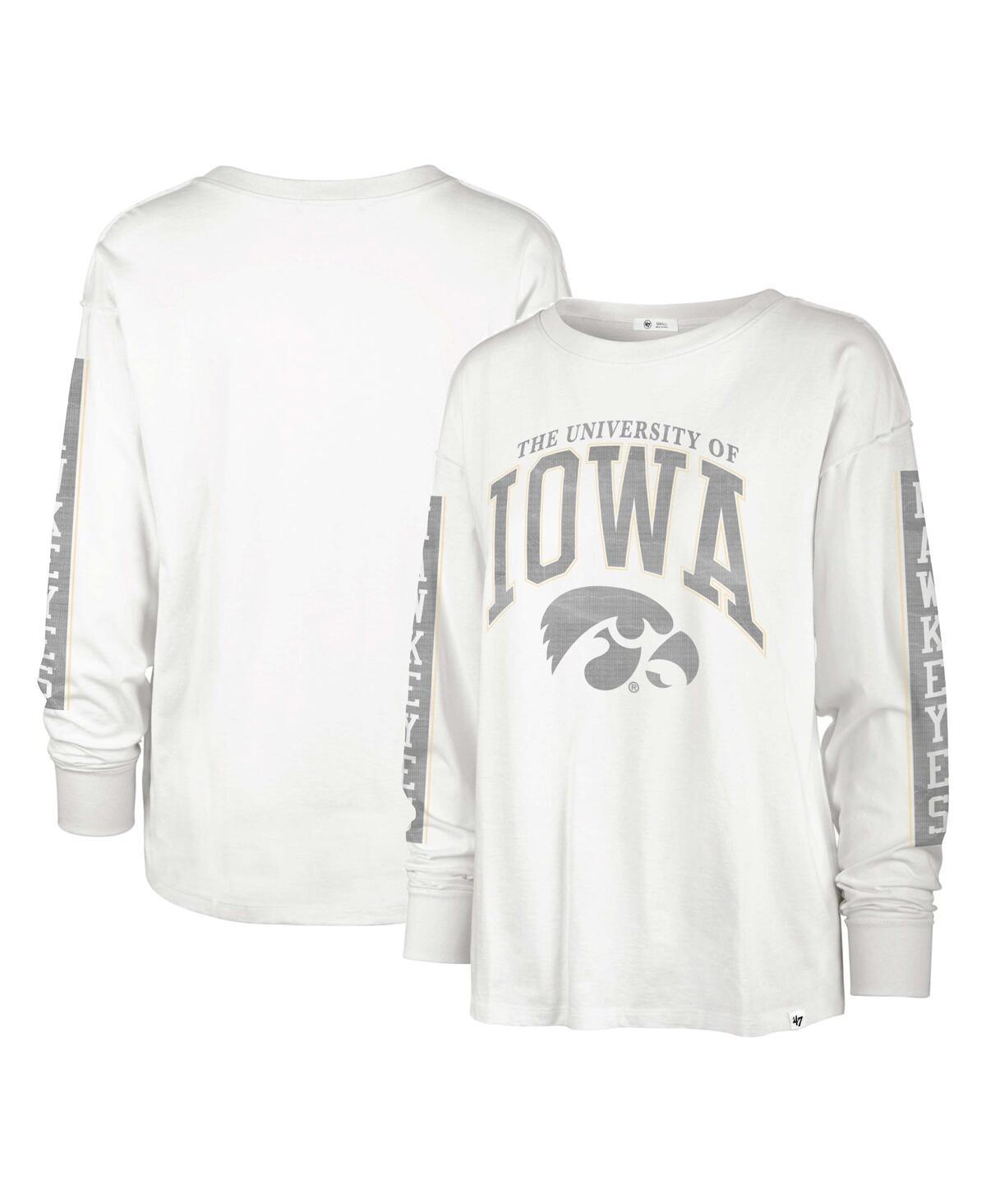 Womens 47 Brand White Iowa Hawkeyes Statement Soa 3-Hit Long Sleeve T-shirt Product Image