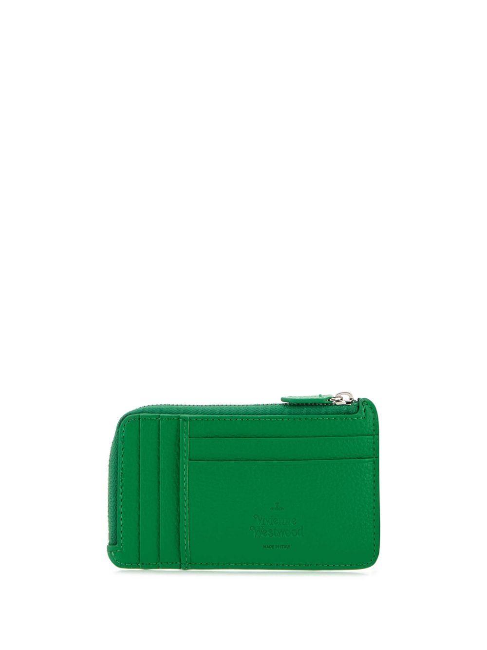 VIVIENNE WESTWOOD Orb-plaque Cardholder In Green Product Image