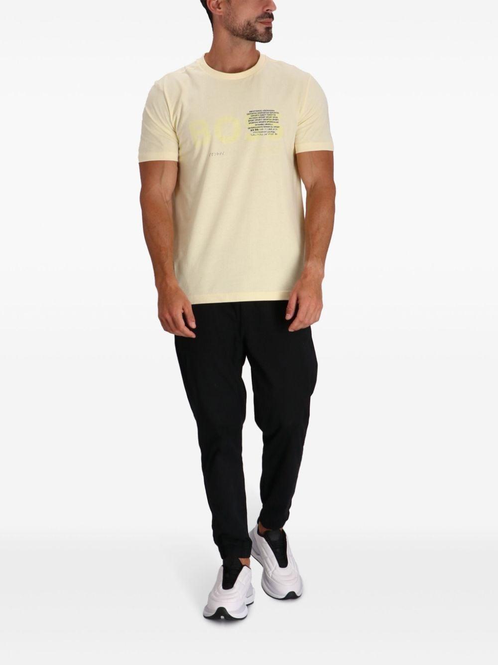 Logo-print Cotton T-shirt In Yellow Product Image