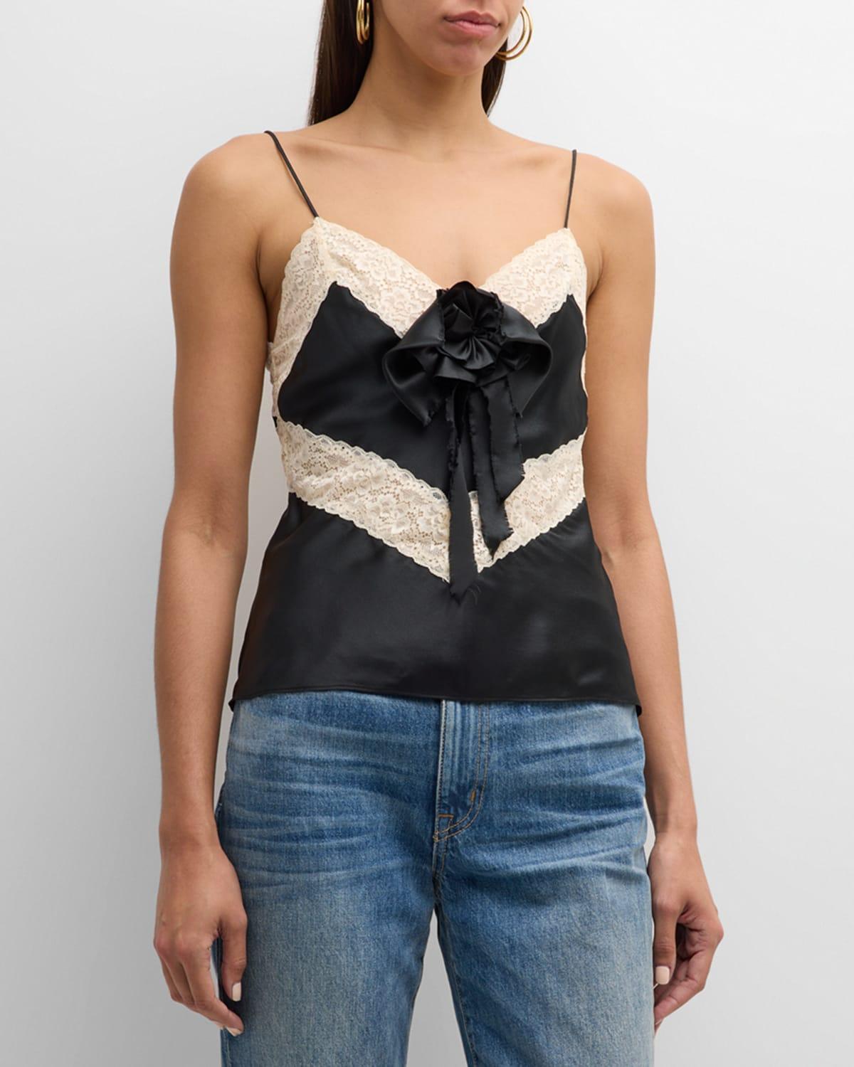 LoveShackFancy Brimsley Lace Silk Camisole Product Image