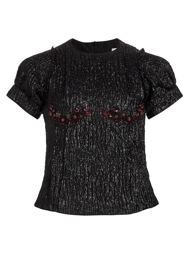 Womens Embellished Short-Sleeve Top Product Image