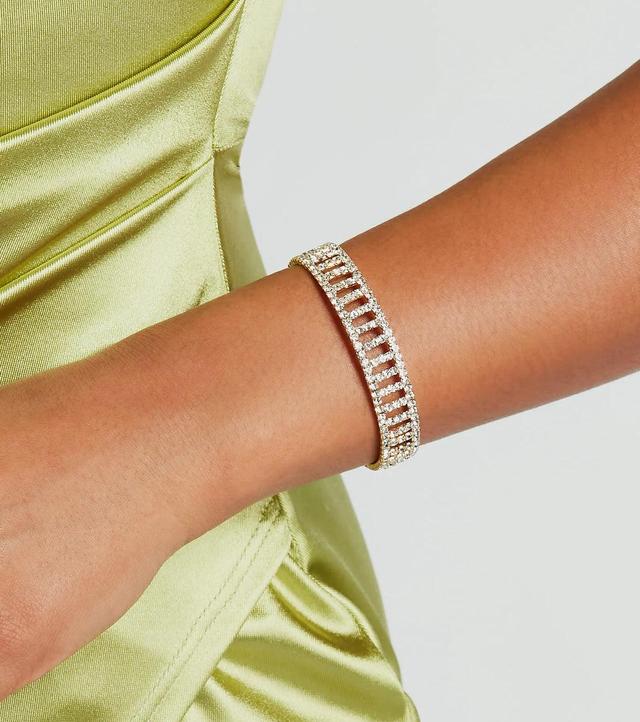 Level Up The Luxe Rhinestone Cutout Bracelet Product Image