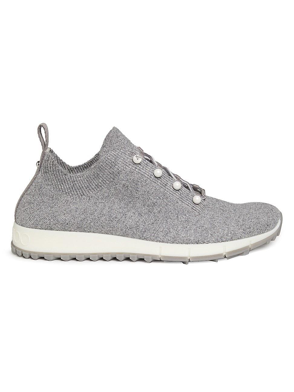 Jimmy Choo Womens Veles Embellished Knit Low Top Sneakers Product Image