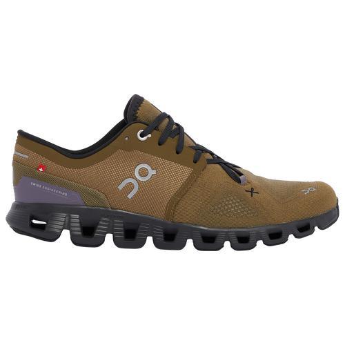 On Mens Cloud X - Running Shoes Olive/Black/Purple Product Image