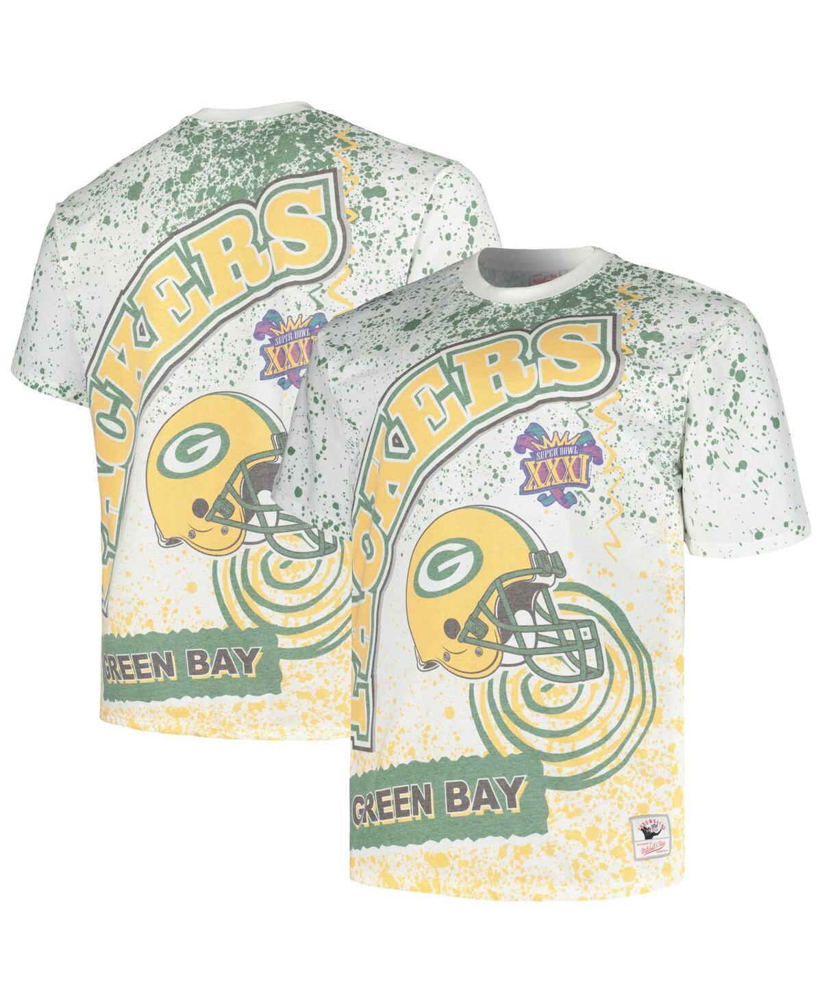 Mens Mitchell & Ness Green Bay Packers Big & Tall Allover Print T-Shirt Product Image