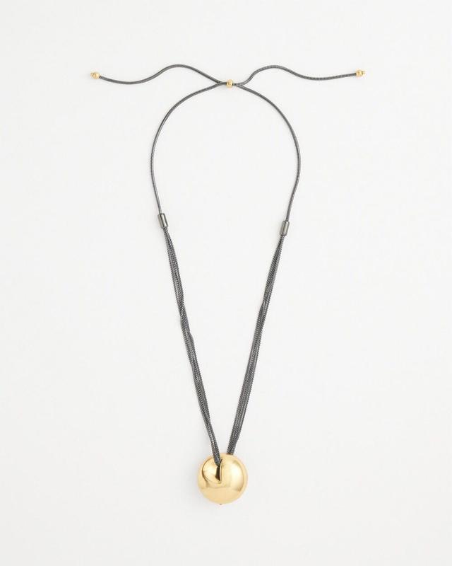 Mixed Metal Sphere Long Pendant Necklace   Chico's - Mixed Metals - Women Product Image