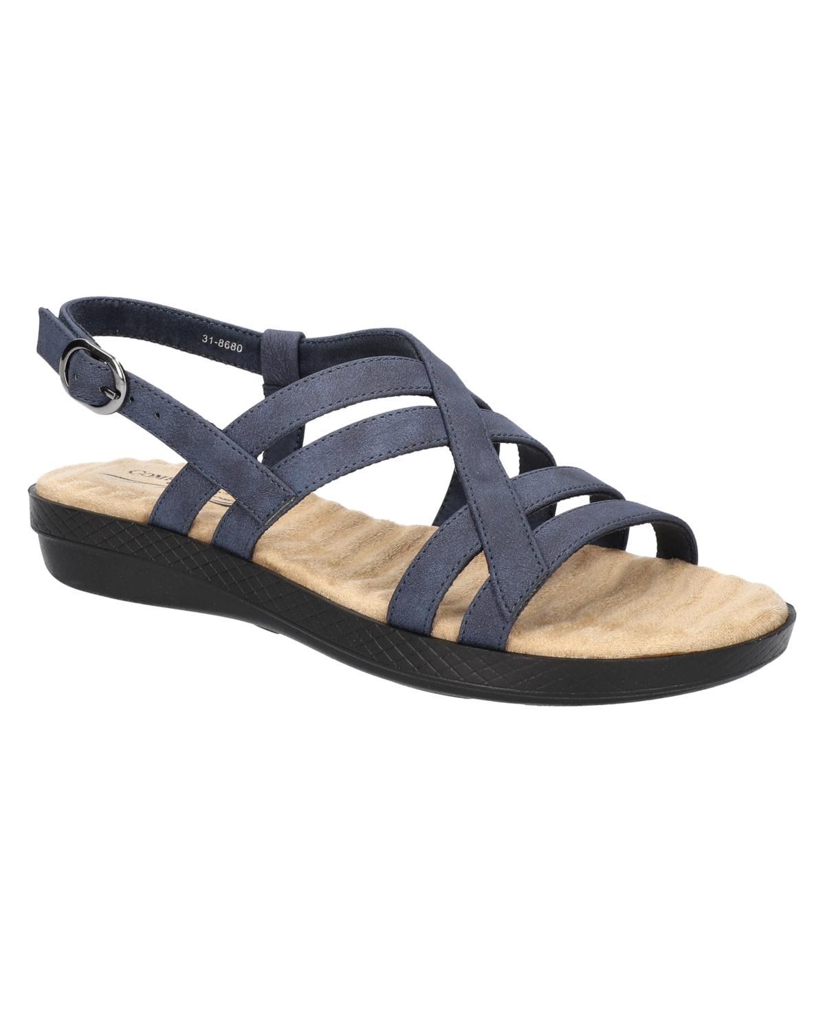 Easy Street Lobo Womens Strappy Slingback Sandals Blue Product Image