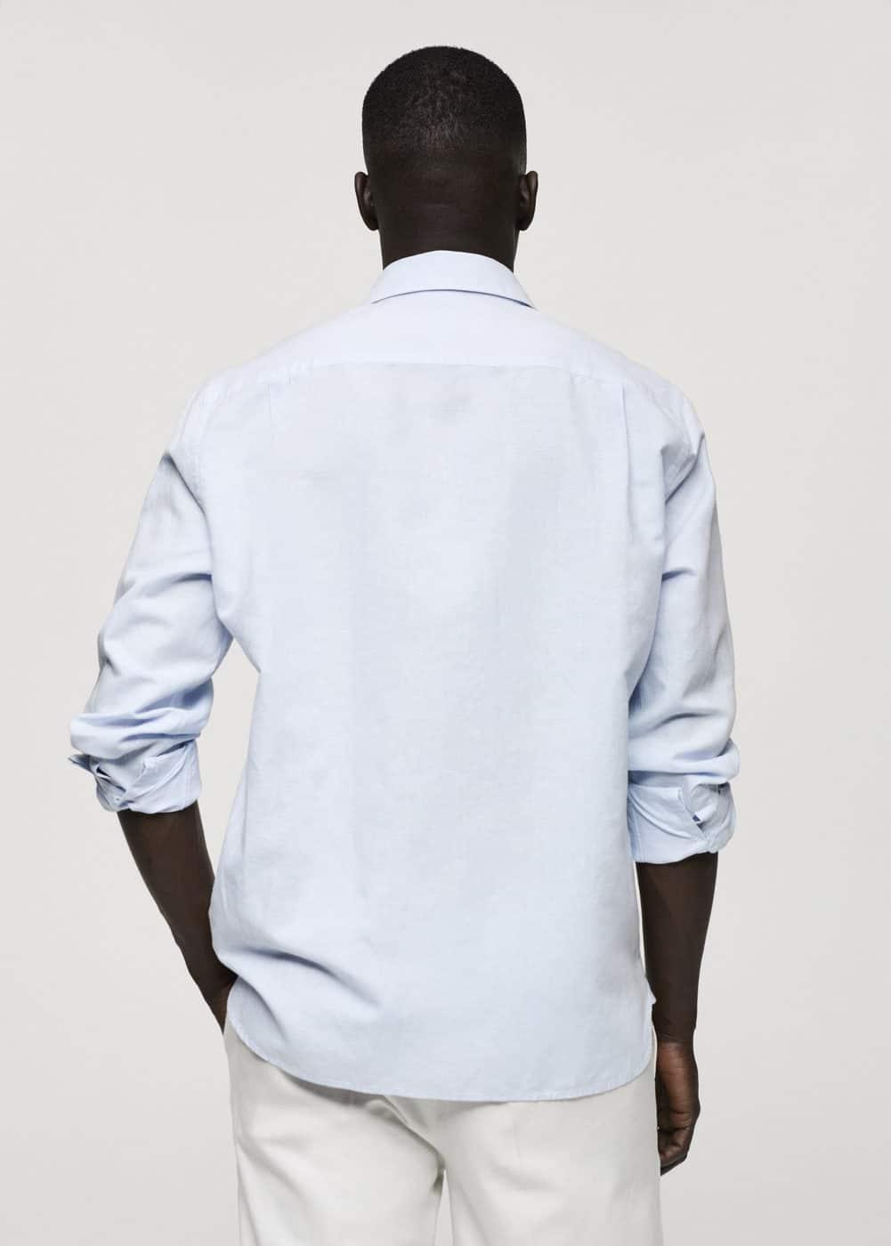 Classic-fit linen-blend shirt - Men | MANGO USA Product Image