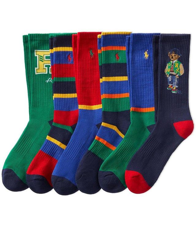 Polo Ralph Lauren Assorted Polo Bear Crew Socks 6-Pack Product Image