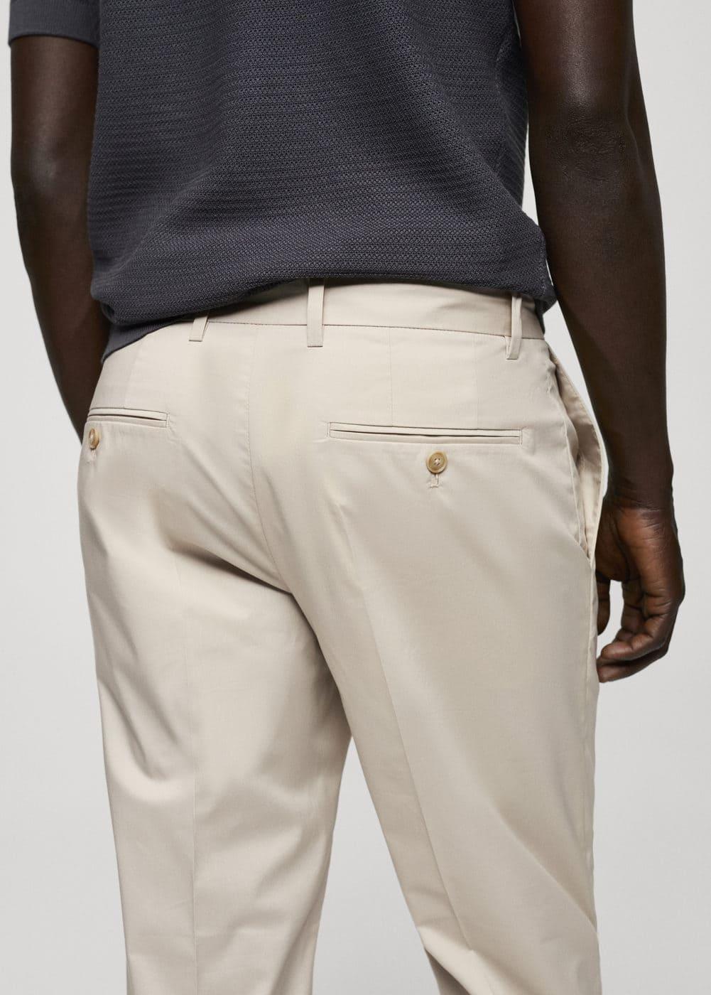 MANGO MAN - Slim-fit cotton pleated pants beigeMen Product Image