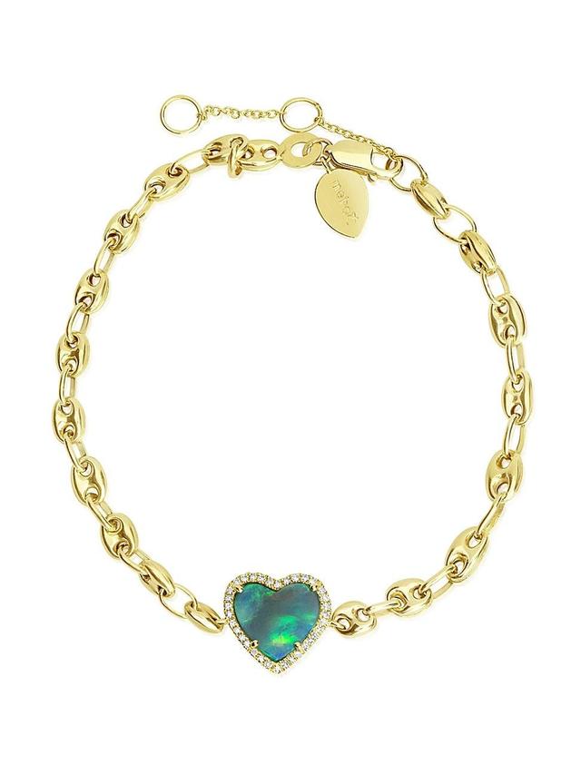 Meira T 14K Yellow Gold Opal Puff Chain Bracelet Product Image