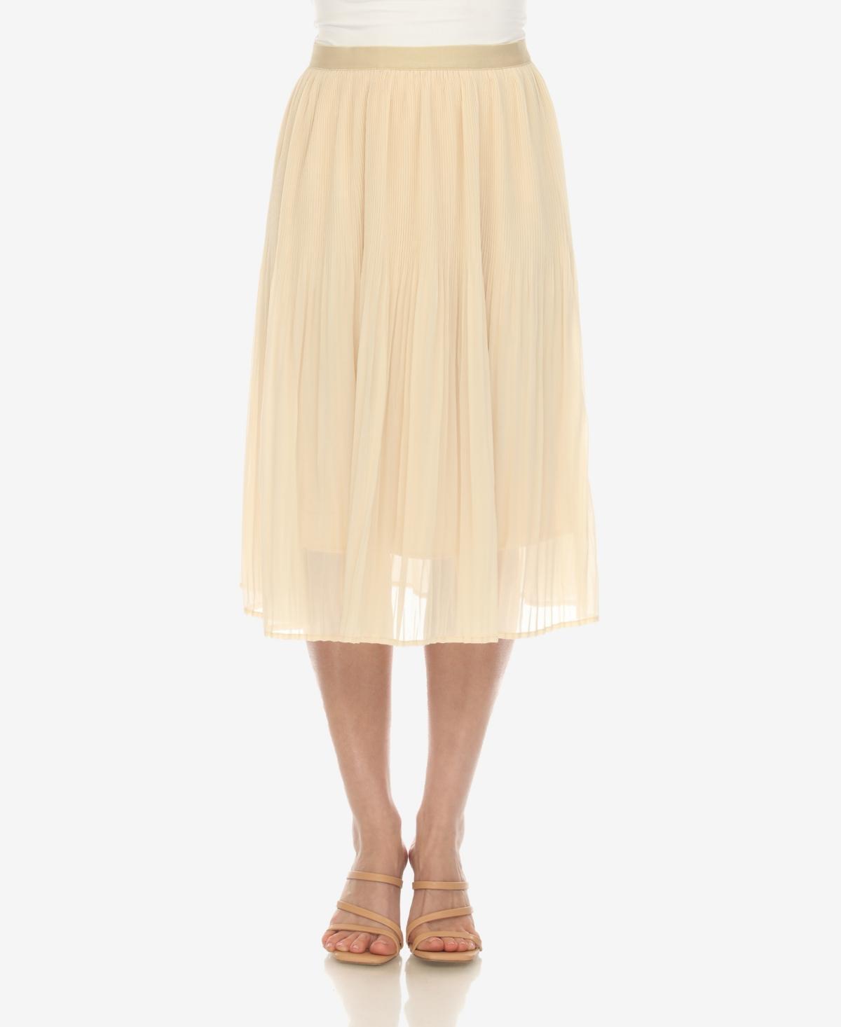 White Mark Womens Chiffon Pleated Midi Skirt Product Image