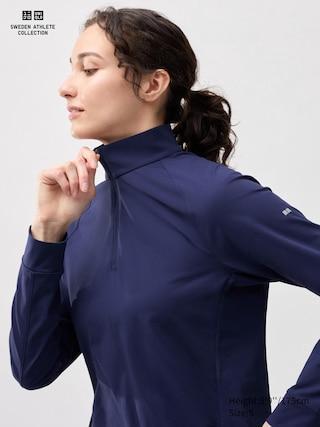 Womens Dry-Ex Uv Protection Half-Zip T-Shirt Blue Large UNIQLO US Product Image