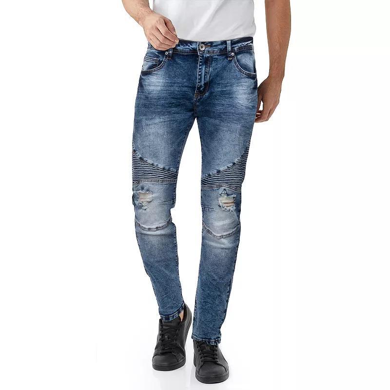 Mens RawX Stretch Moto Skinny Jeans Product Image