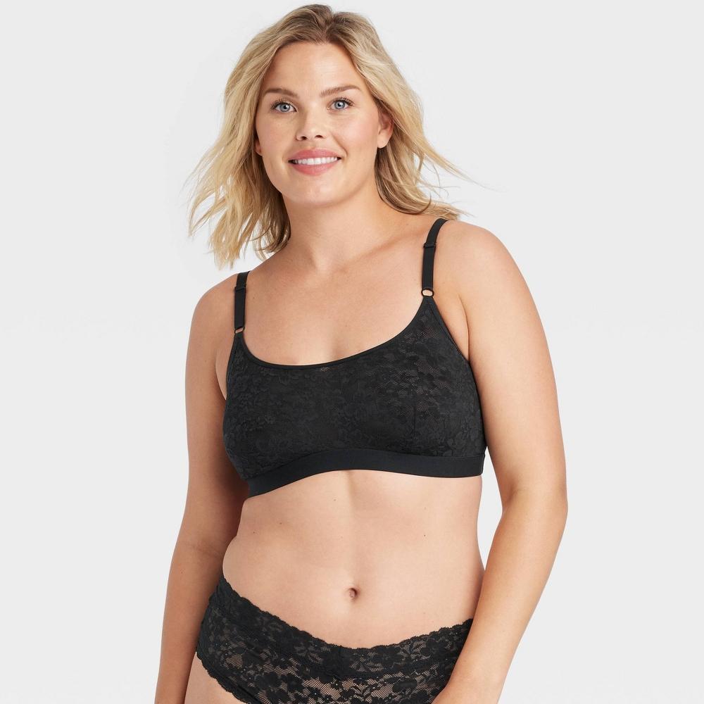 Womens Lace Bralette - Auden Black M Product Image