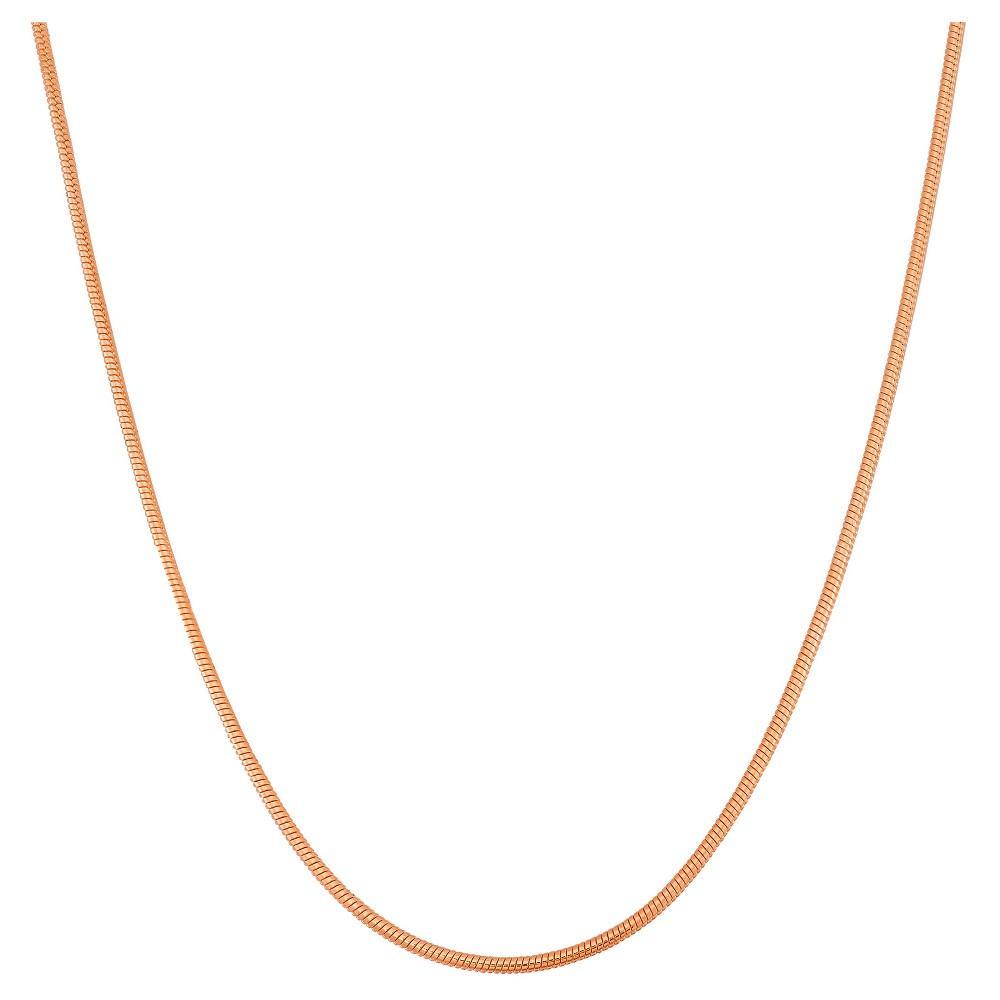 Jordan Blue 14k Gold Over Silver Snake Chain Necklace, Womens Pink Product Image