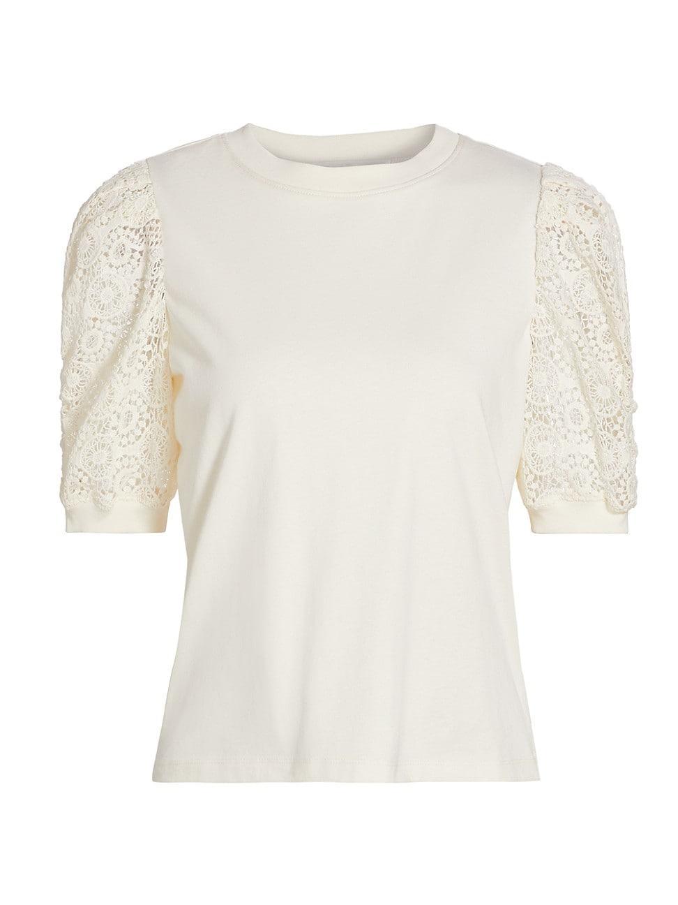 Womens Frankie Lace-Sleeve T-Shirt Product Image