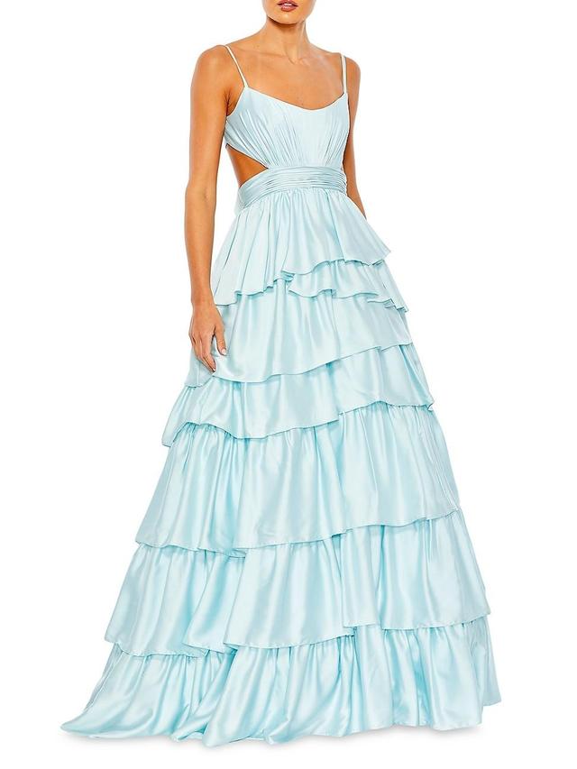 Womens Tiered Cut-Out Ball Gown Product Image