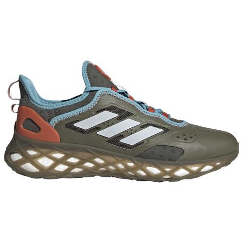 adidas Mens Web Boost - Running Shoes Olive/Blue/Red Product Image