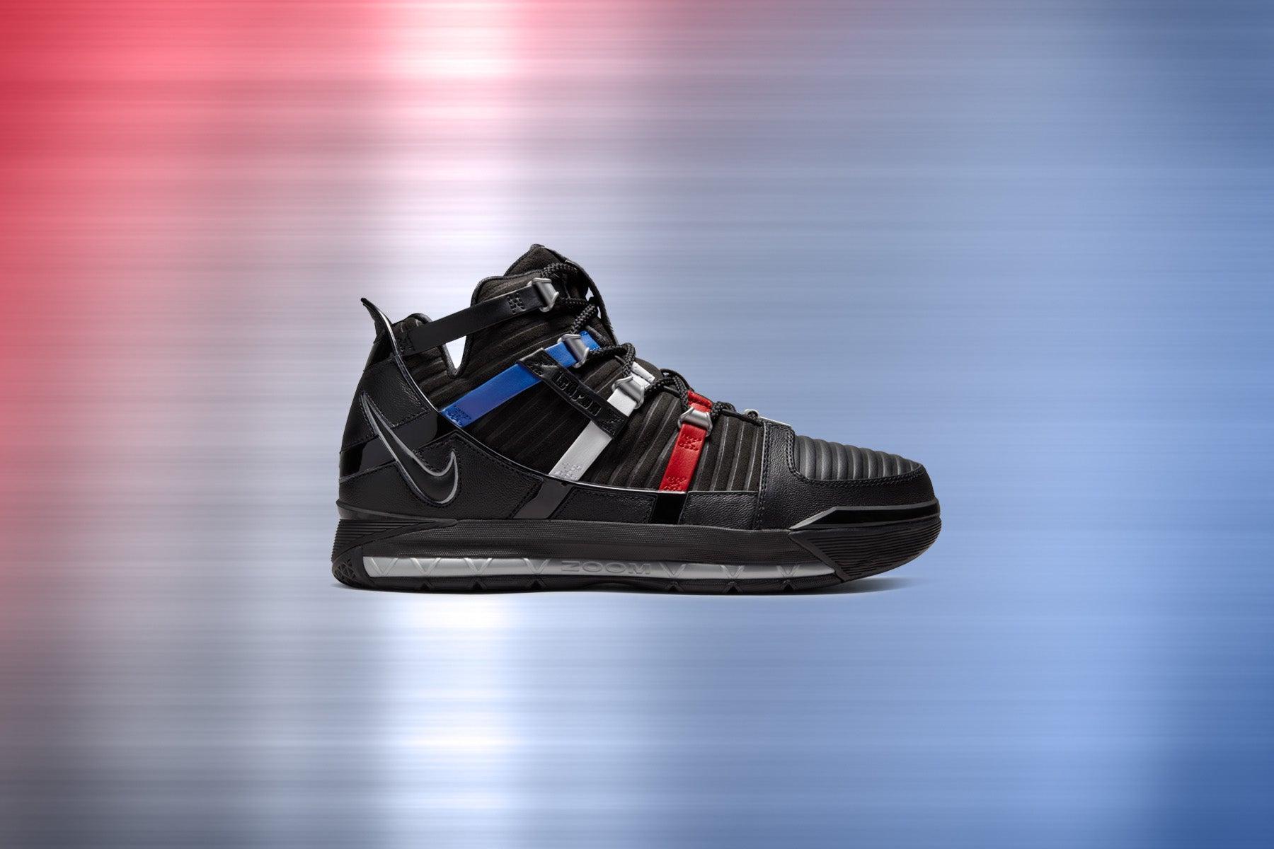 Nike Zoom Lebron 3 - Black/Metallic Silver/University Red Male Product Image