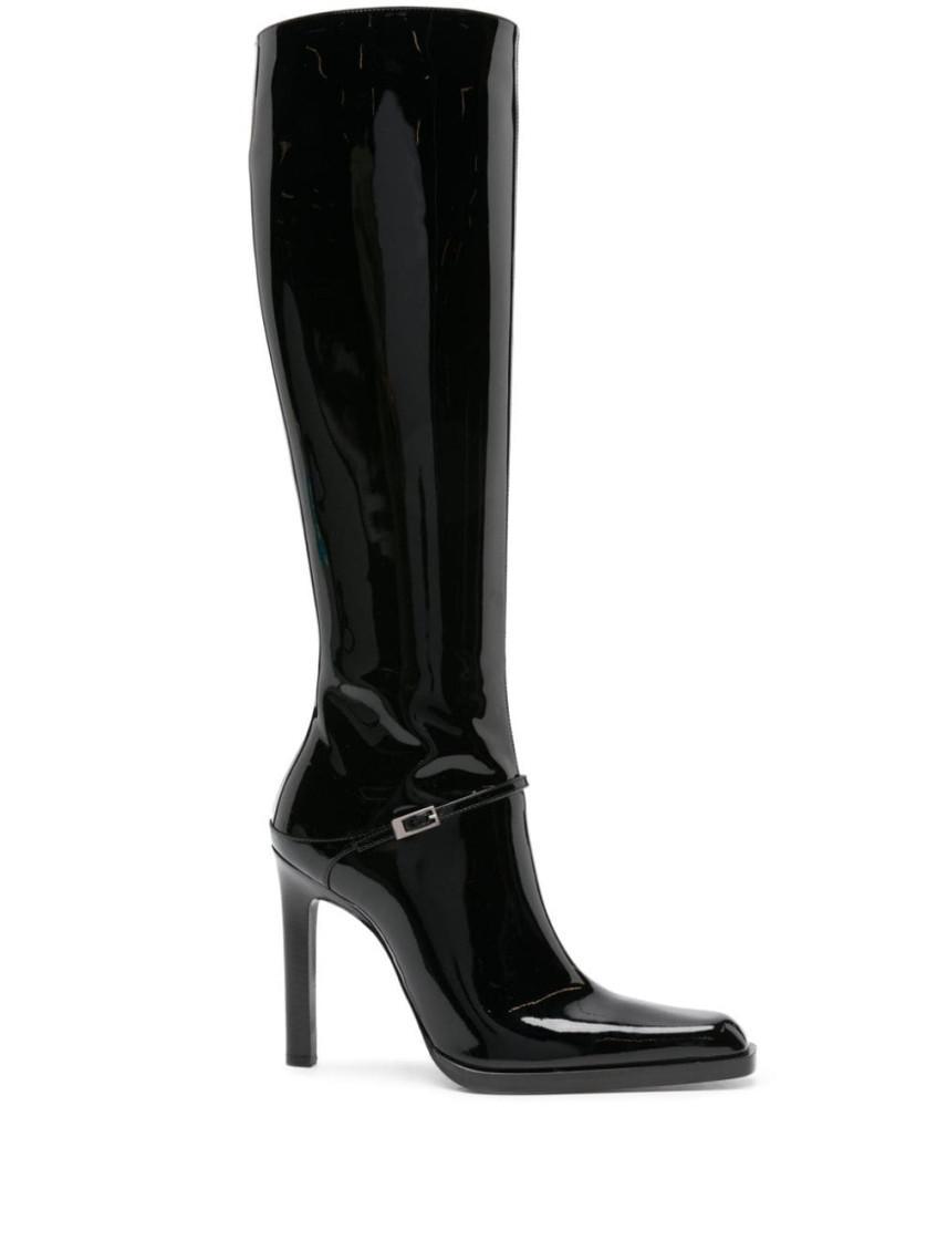 Knee-high Patent Boots In Black Product Image