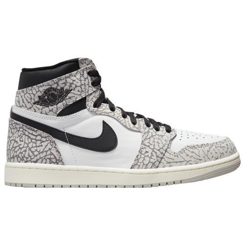 Jordan Mens Jordan Retro 1 High OG - Mens Shoes Tech Grey/Muslin/White Product Image